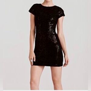 Vintage Alice & Olivia Black Faux Snakeskin Mini Dress, size 2